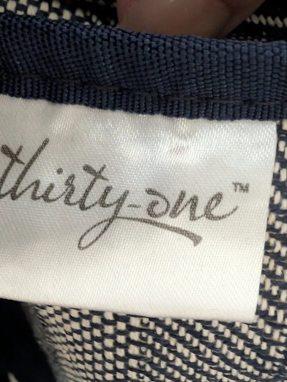 thirty-one Gray Striped Canvas Messenger Bag